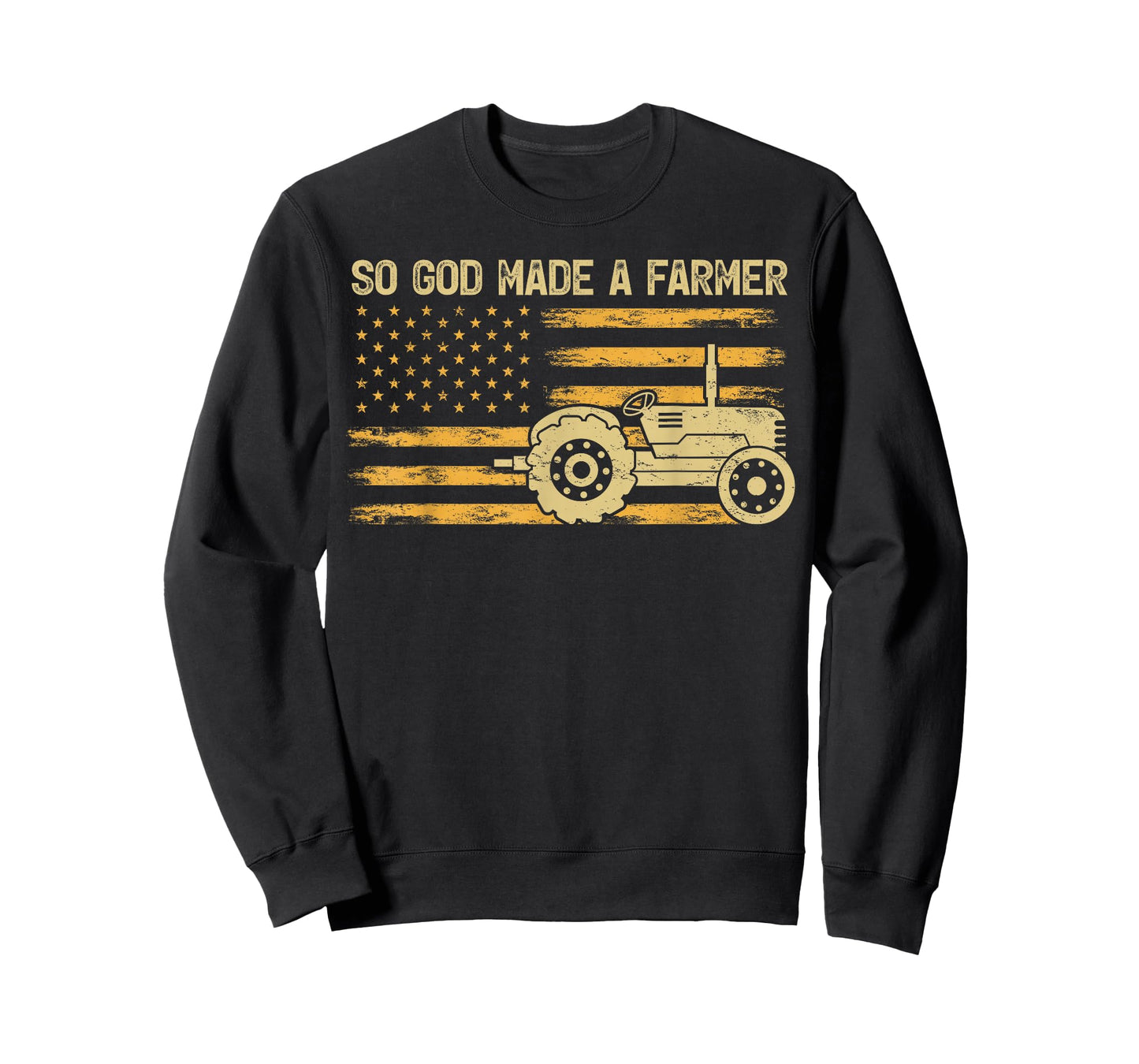 American Flag Tractor Retro So God Made A Farmer T-Shirt