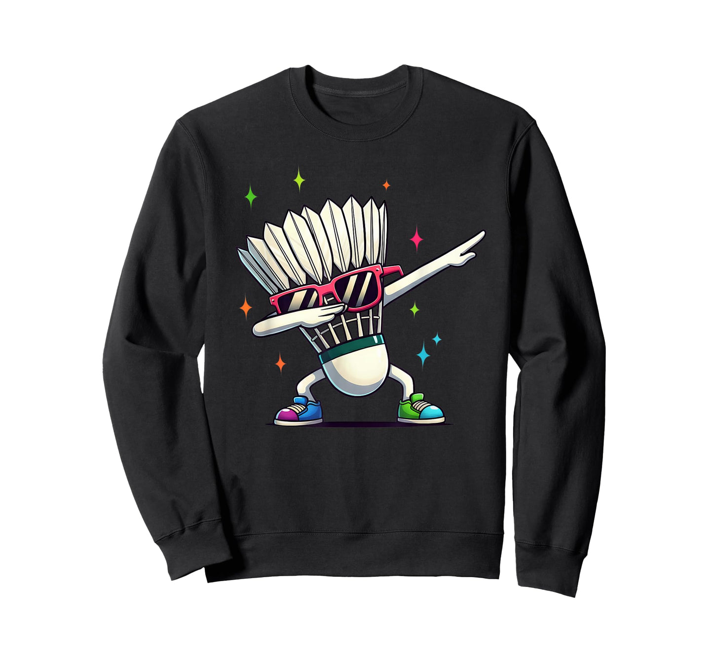 Funny Badminton Player Kids Boys Men Women Shuttlecock Dab T-Shirt