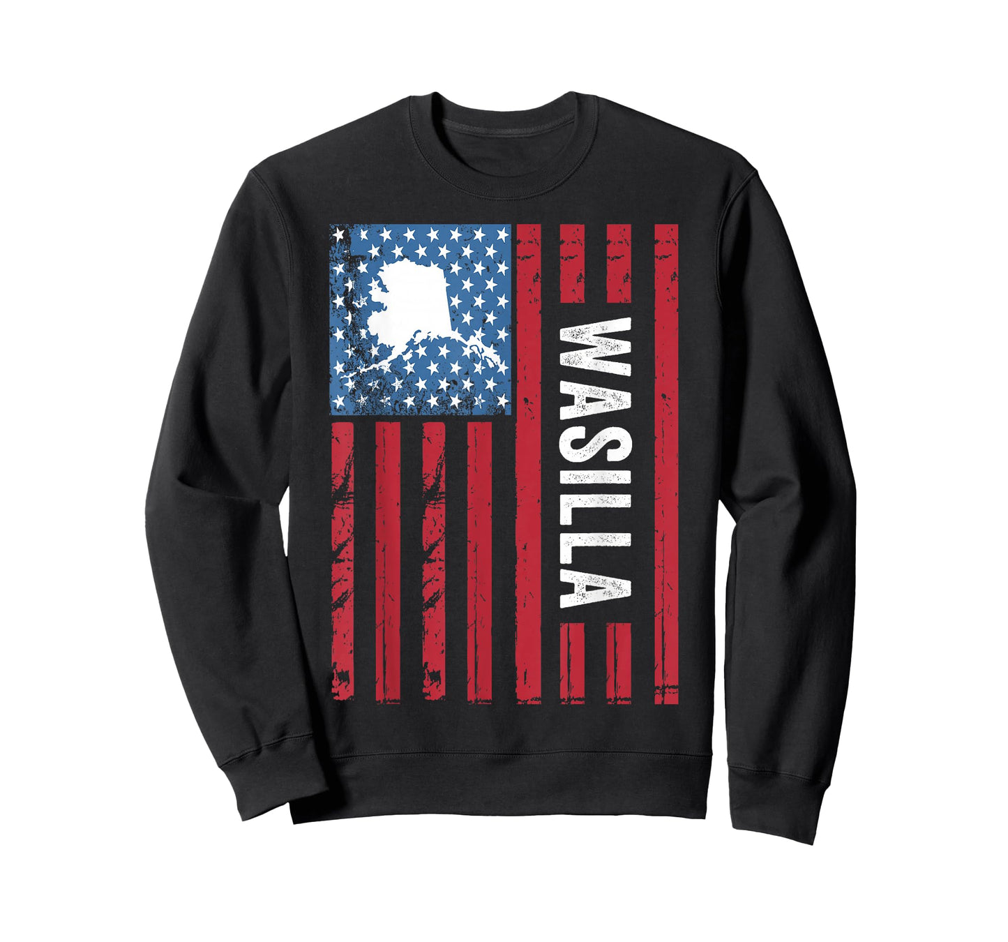 Wasilla Alaska with American Flag, Alaska Wasilla T-Shirt