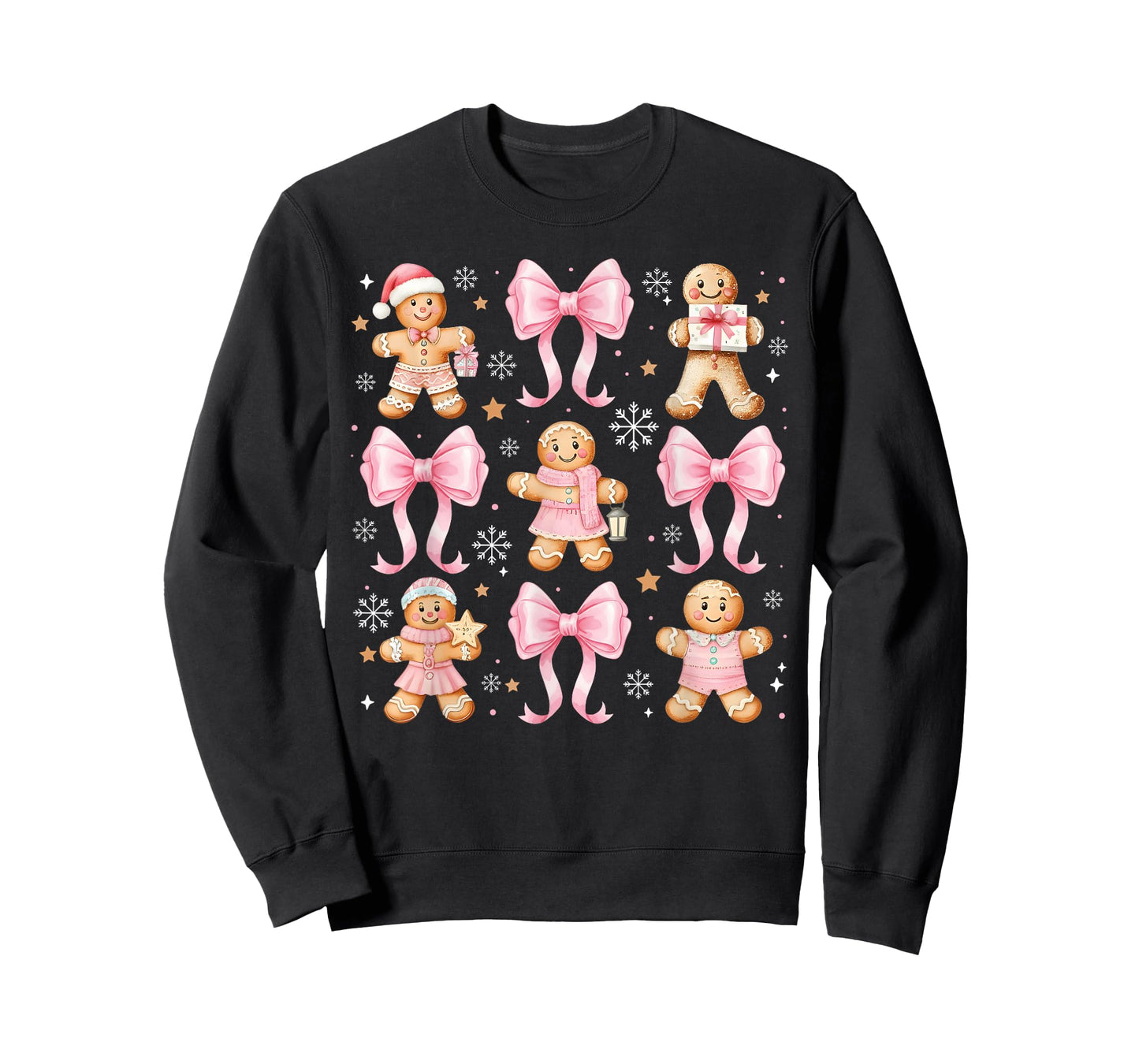 Coquette Bow Christmas Gingerbread Cookie Baking Girly Kids T-Shirt
