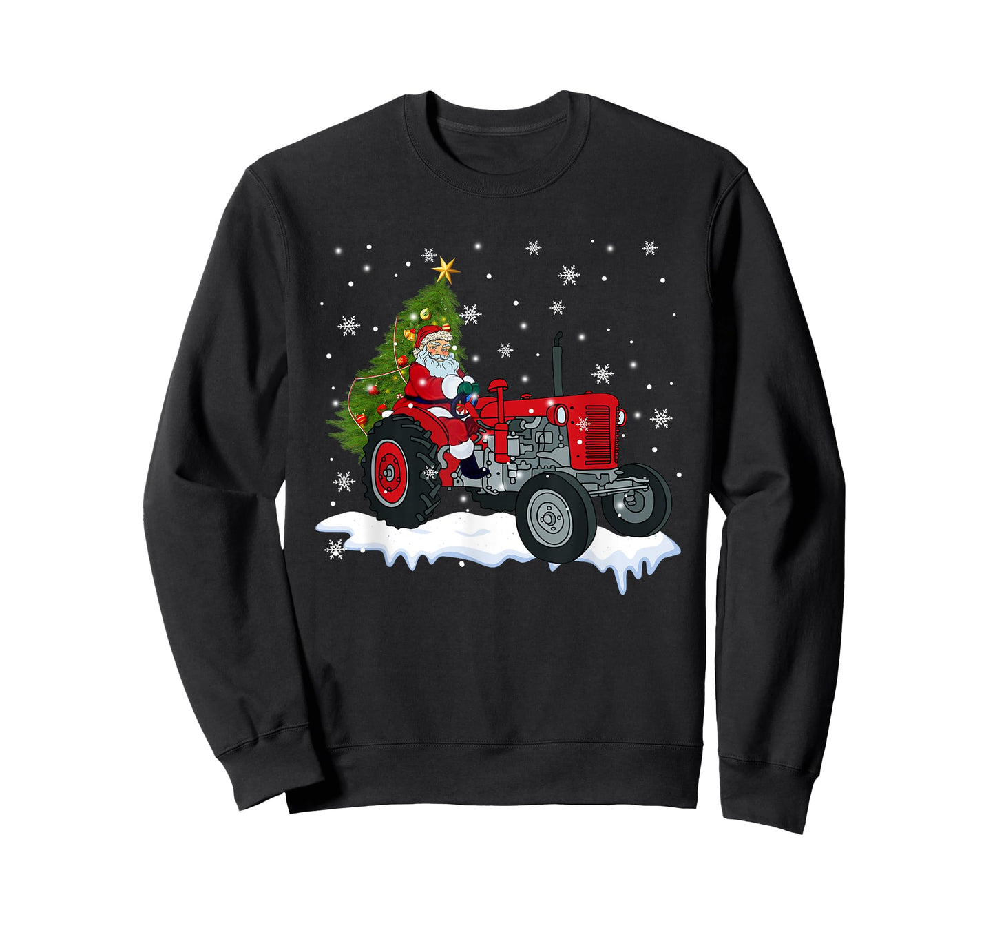 Christmas Santa Claus Riding Tractor Xmas Tree Tractor Lover T-Shirt
