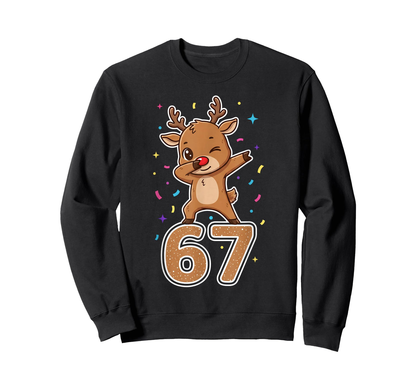 Dabbing 67 Reindeer 67 Funny Six Seven Meme Gen Z Slang T-Shirt