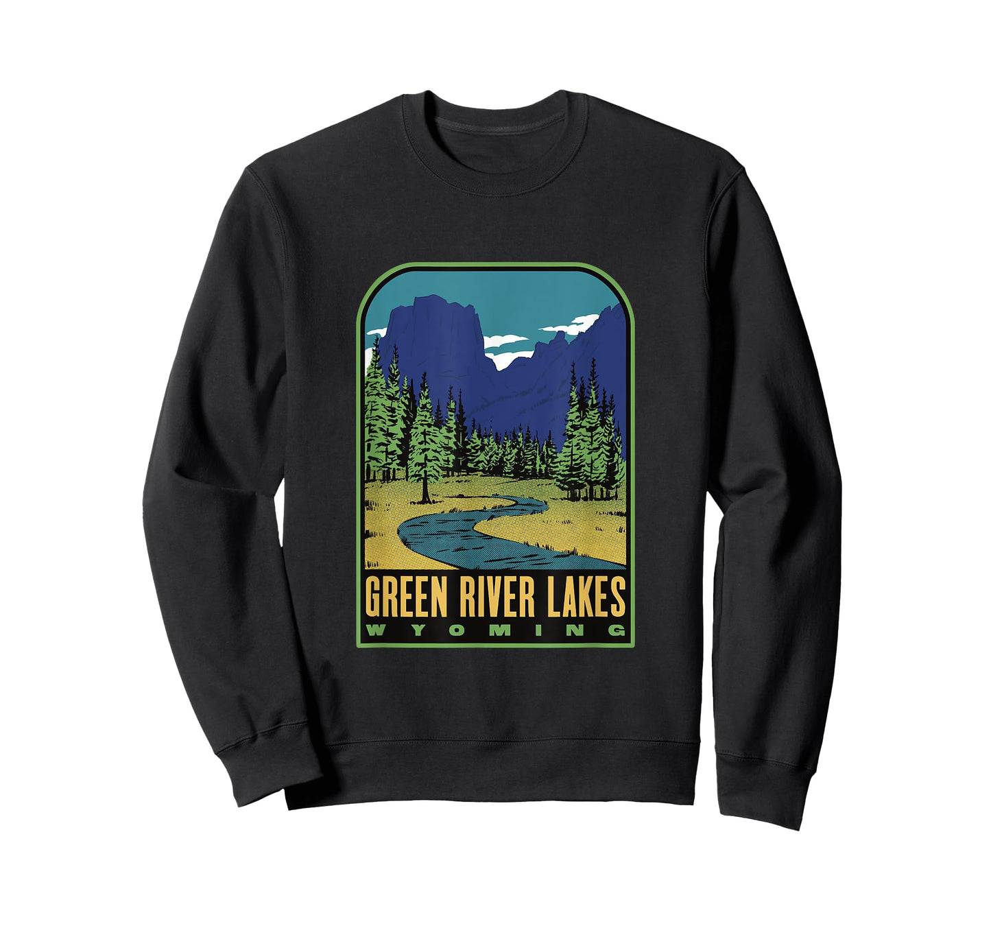 Green River Lakes Wyoming – Retro Squaretop Mountain T-Shirt