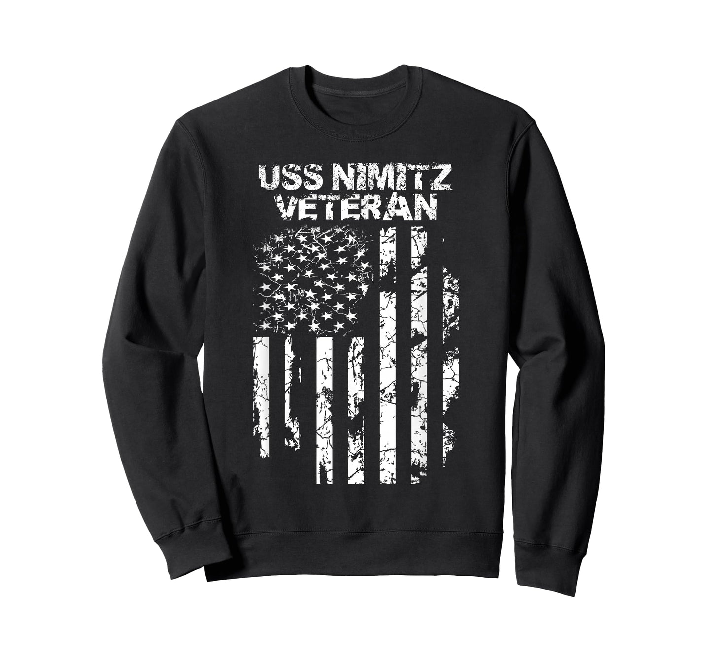Military Tee Co. USS Nimitz T-Shirt, Men's Black Crew Neck T-Shirt, Small