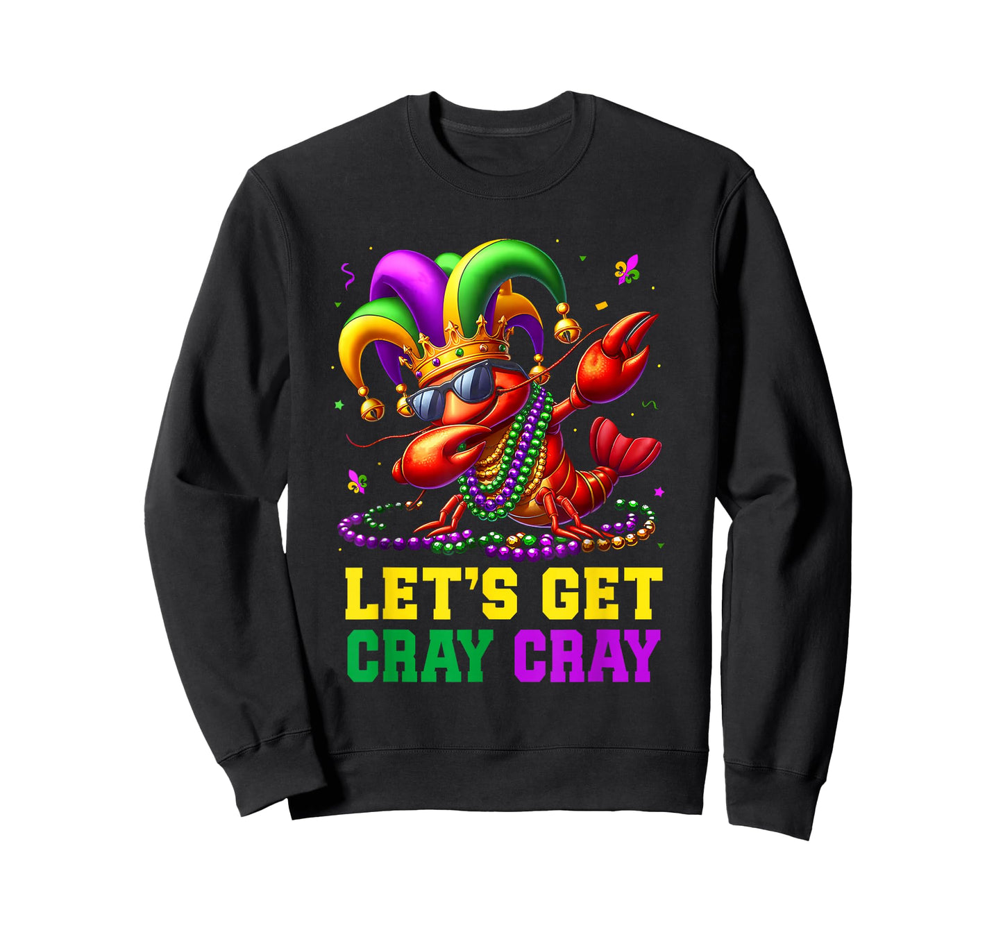 Let's Get Cray Cray Crawfish Costume Boys Men Mardi Gras T-Shirt