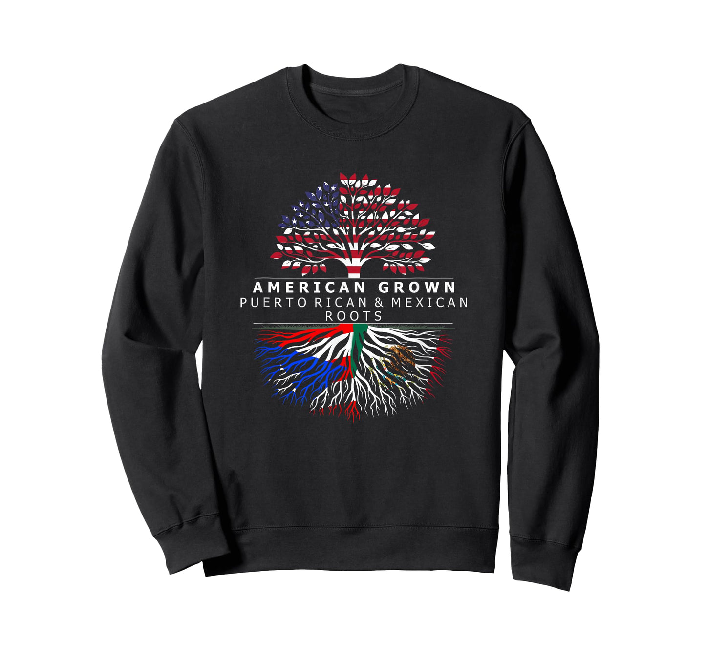 American Grown with Flag Heritage Puerto Rican Mexican Roots T-Shirt