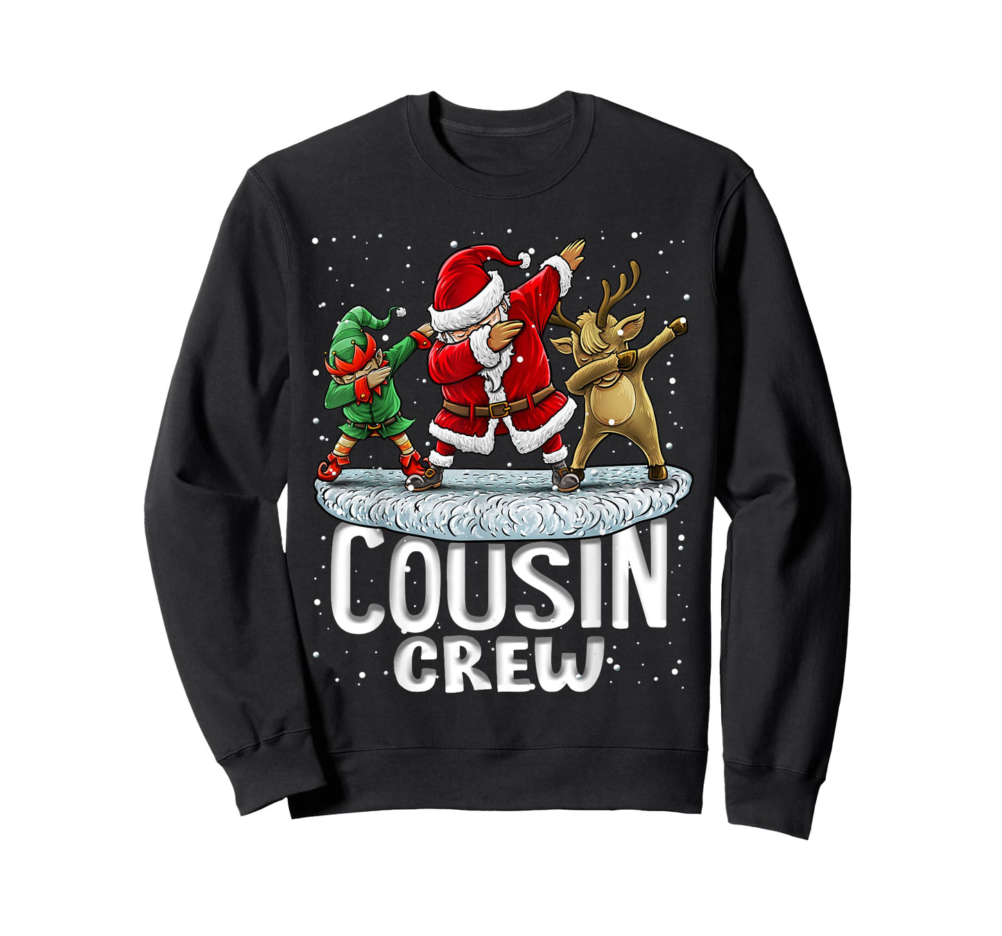 Cousin Crew Santa Elf Dabbing Matching Family Christmas T-Shirt