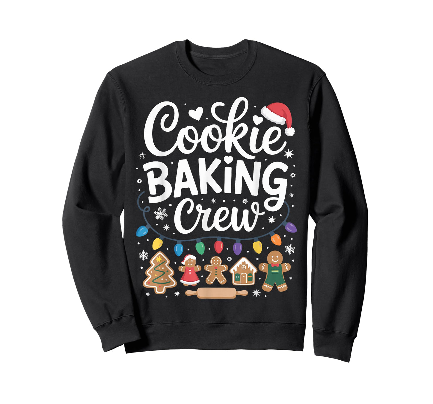 Cookie Baking Crew Holiday Squad Gingerbread Christmas Funny T-Shirt