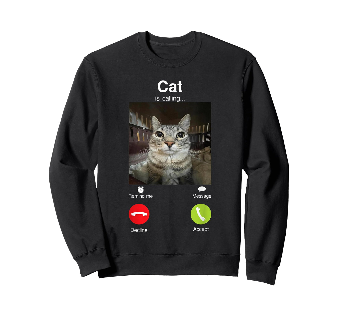 cat is calling funny staring cat meme calling meme funny cat T-Shirt