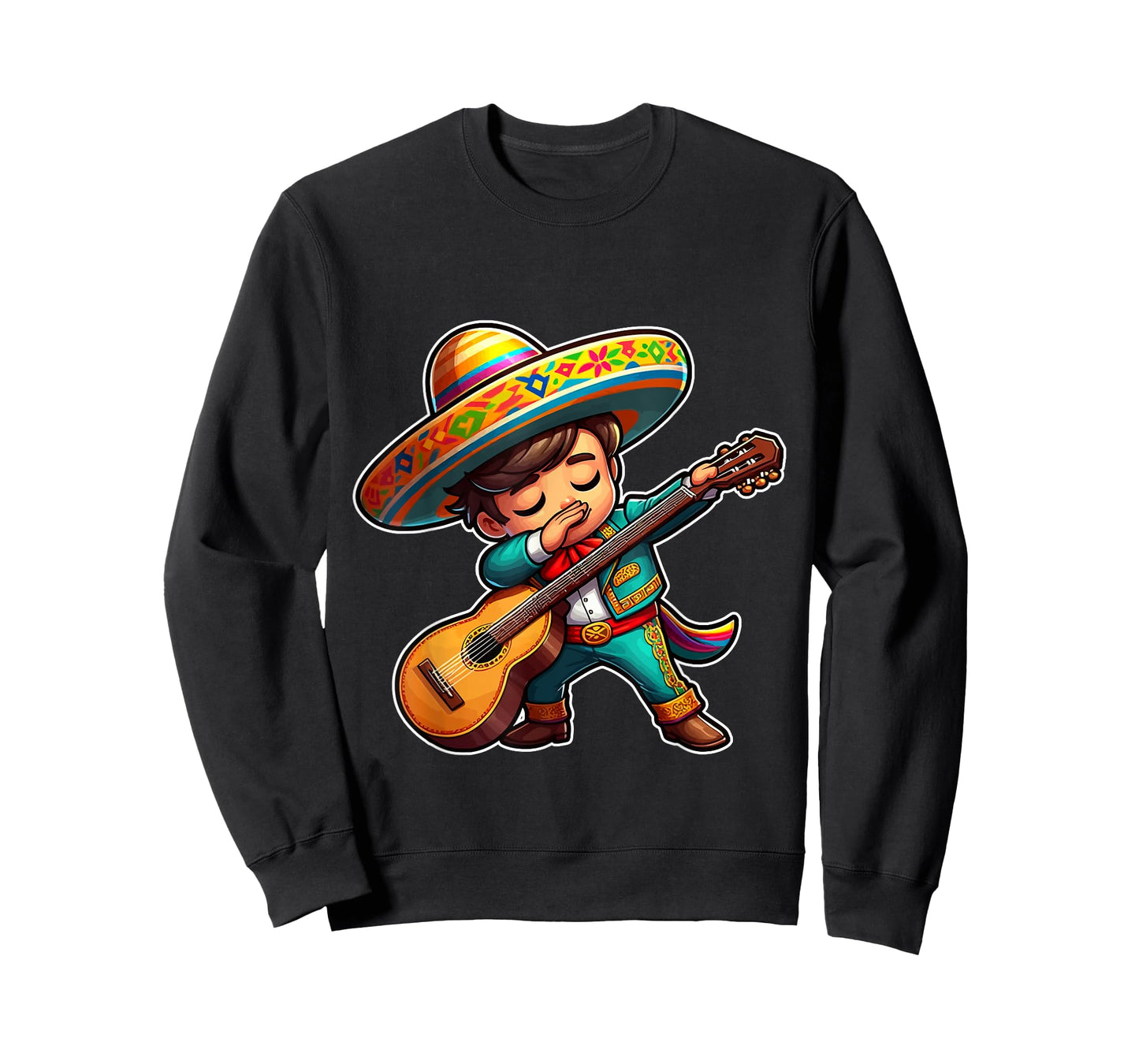 Mariachi boy dabbing with guitar Cinco de Mayo costume kids T-Shirt