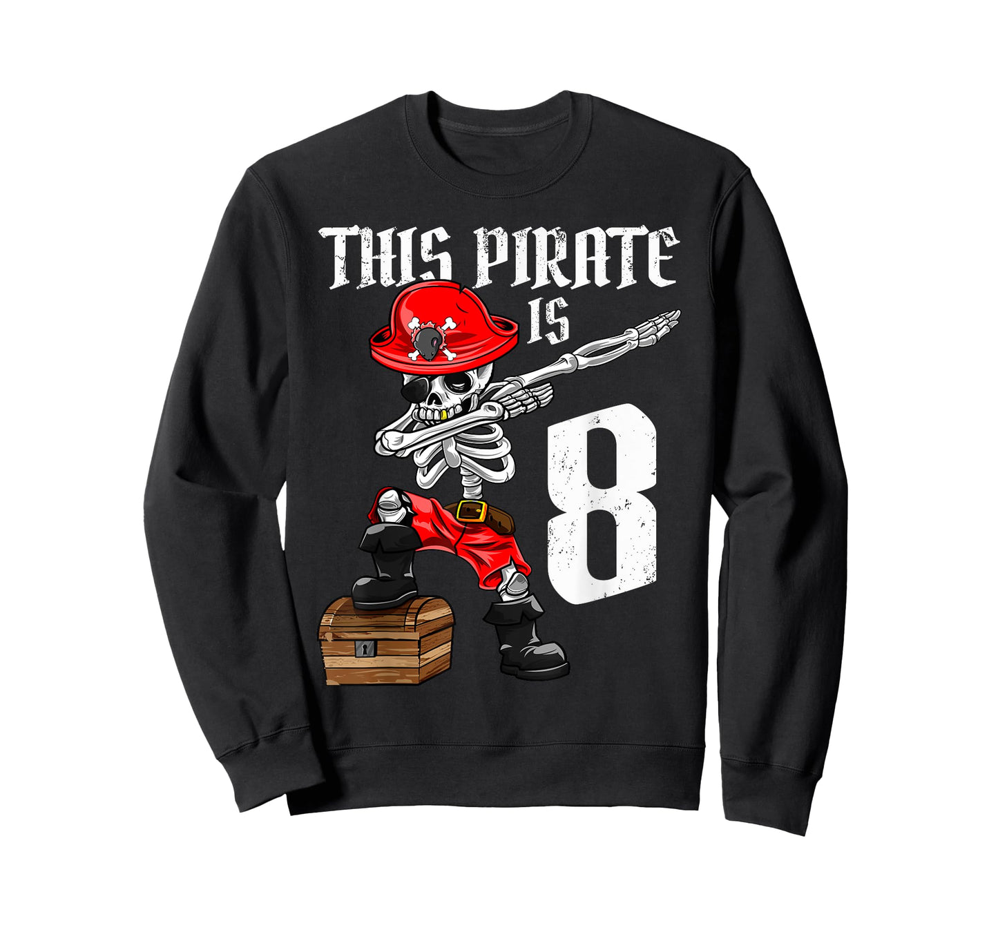 This Pirate is 8 dabbing pirate shirt 8th Birthday boy eight T-Shirt