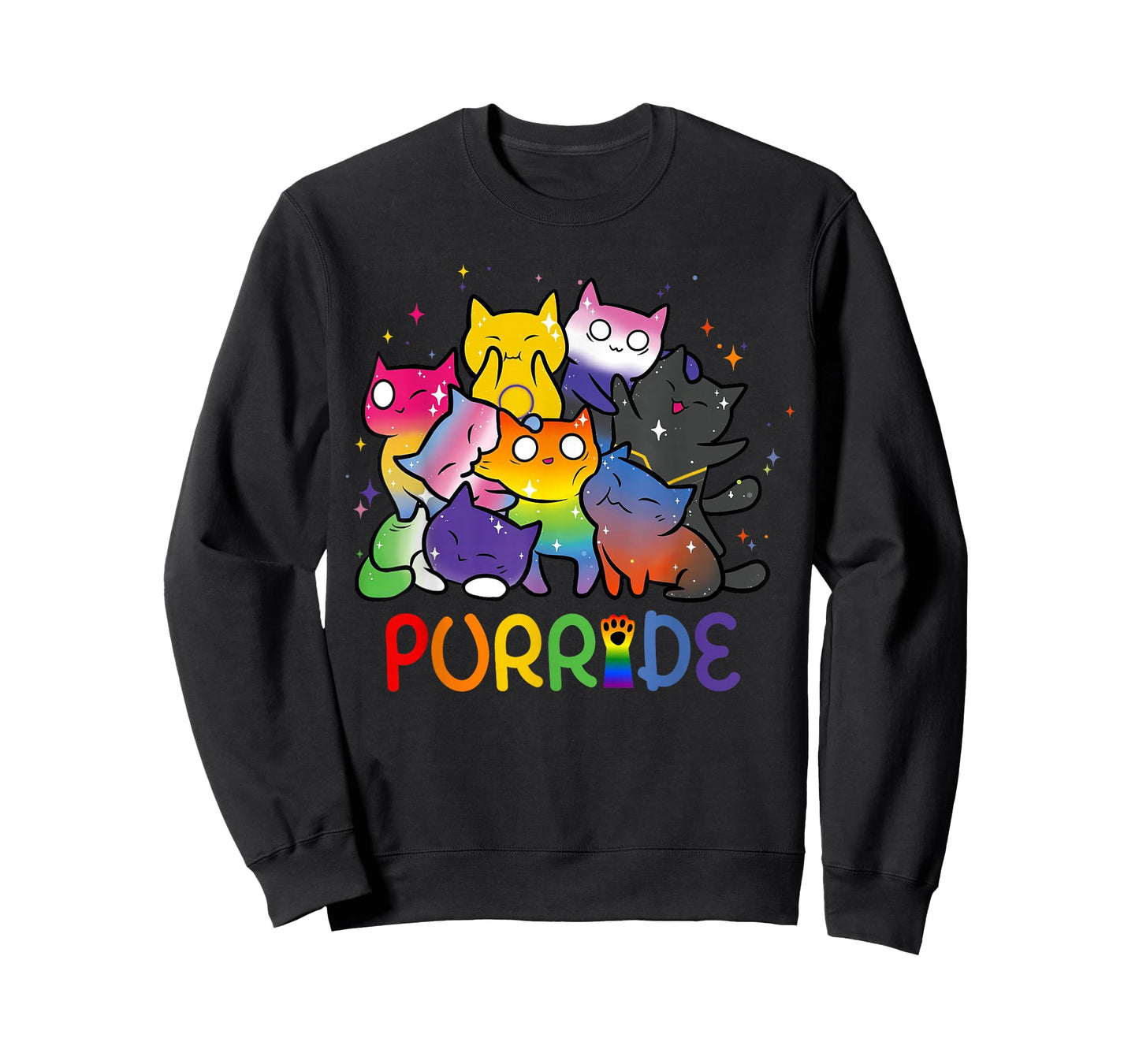 Purride Cat Pride Ally LGBT Rainbow Animal Lovers Women Kids T-Shirt