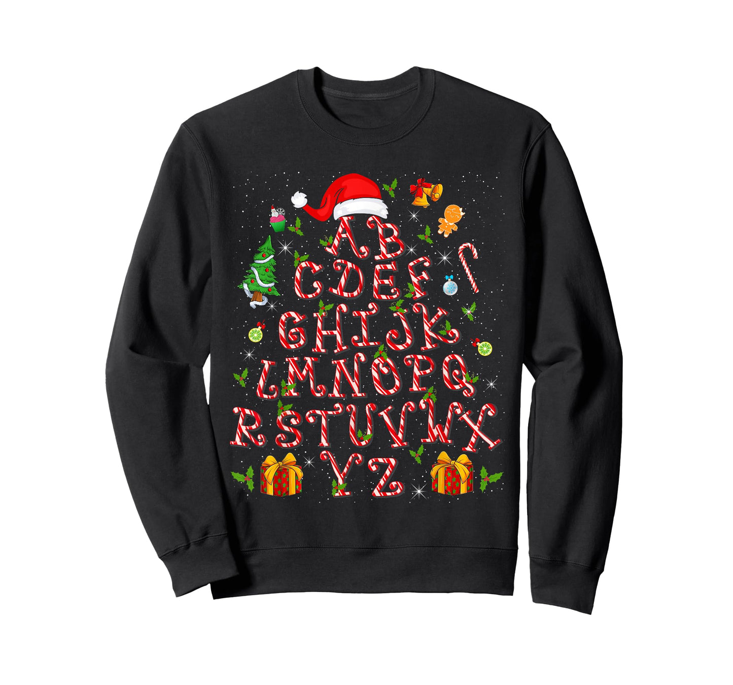 Christmas Tree Alphabet Candy Cane Xmas Holiday Teacher T-Shirt