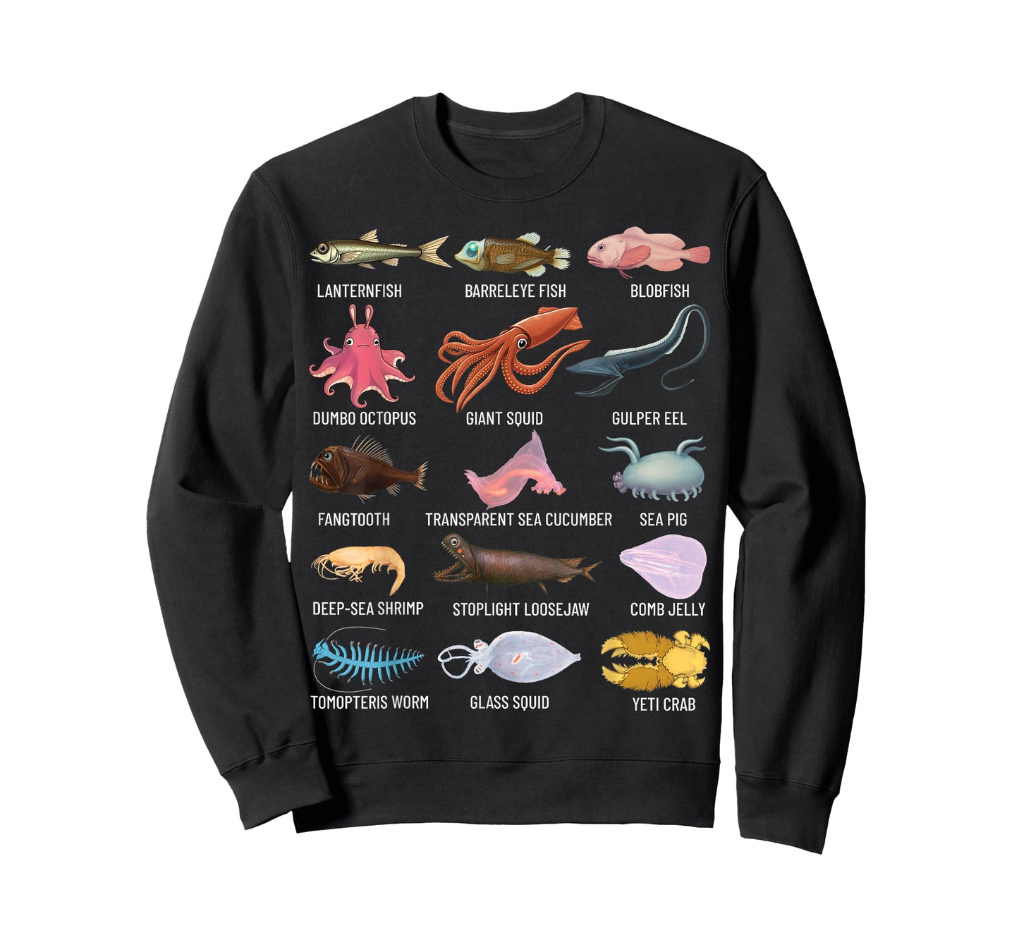 Deep Sea Creatures Abyssal Ocean Animals Marine Biology T-Shirt