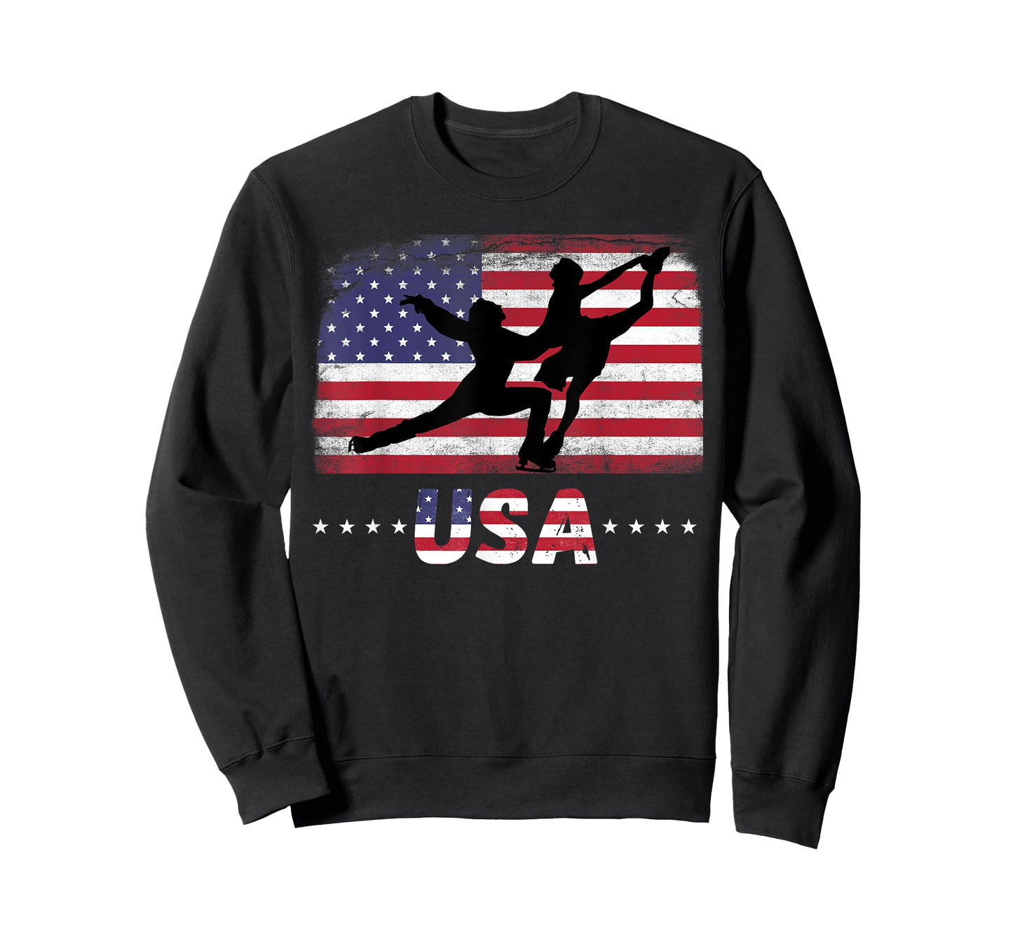 American Flag double ice figure skating USA Patriotic Team Women Men T-Shirt