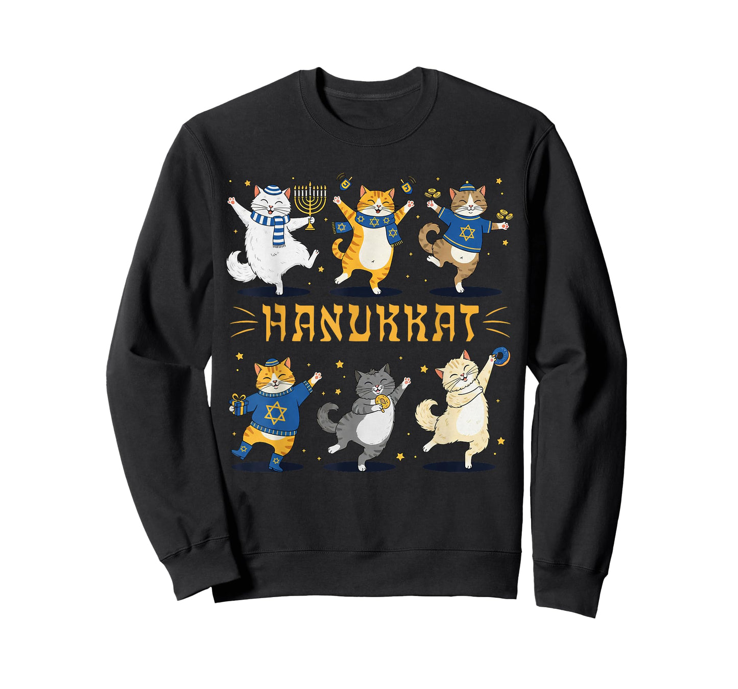 Hanukkat Meowzel Tov Hannukkah Pajamas Chanukah Cat T-Shirt