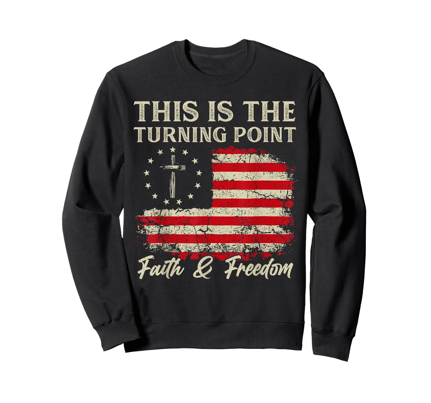 This is The Turning Point Patriotic Christian Faith USA Flag T-Shirt