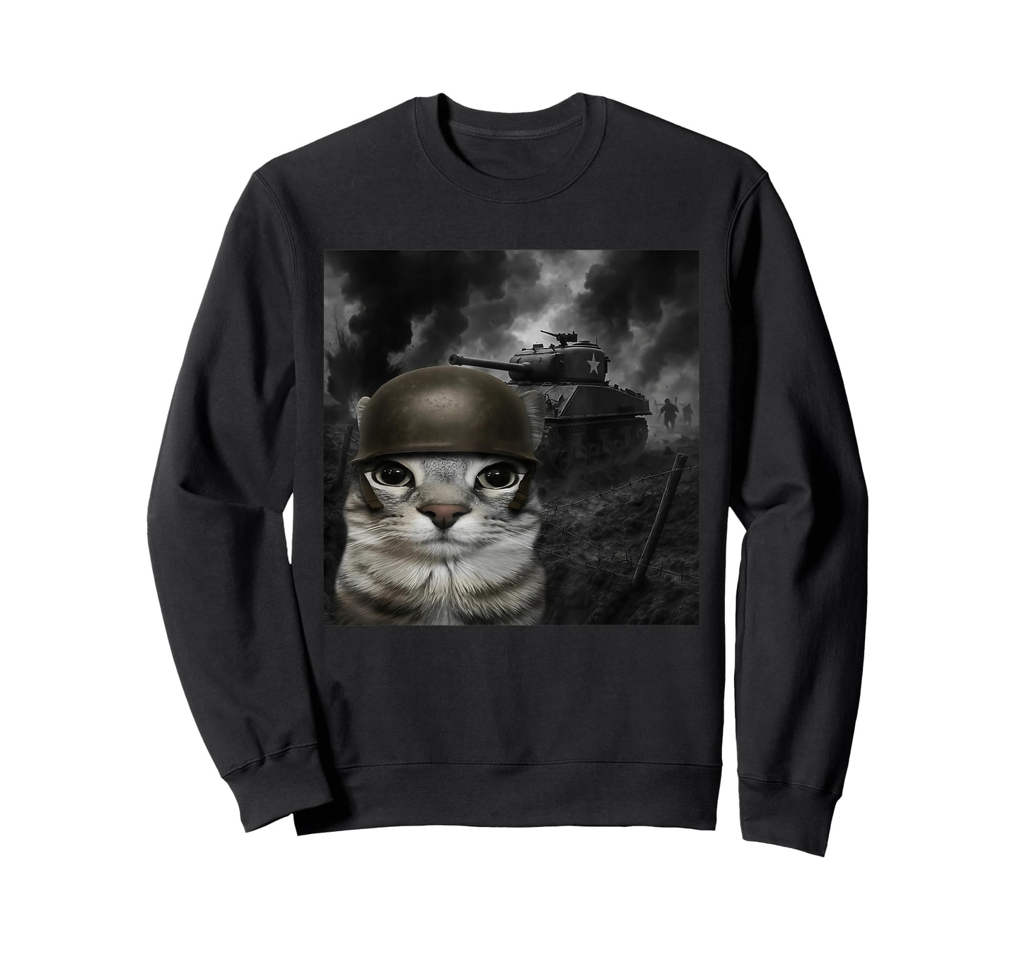Cat in Battlefield Gen Z Gen Alpha Silly Cat Meme T-Shirt