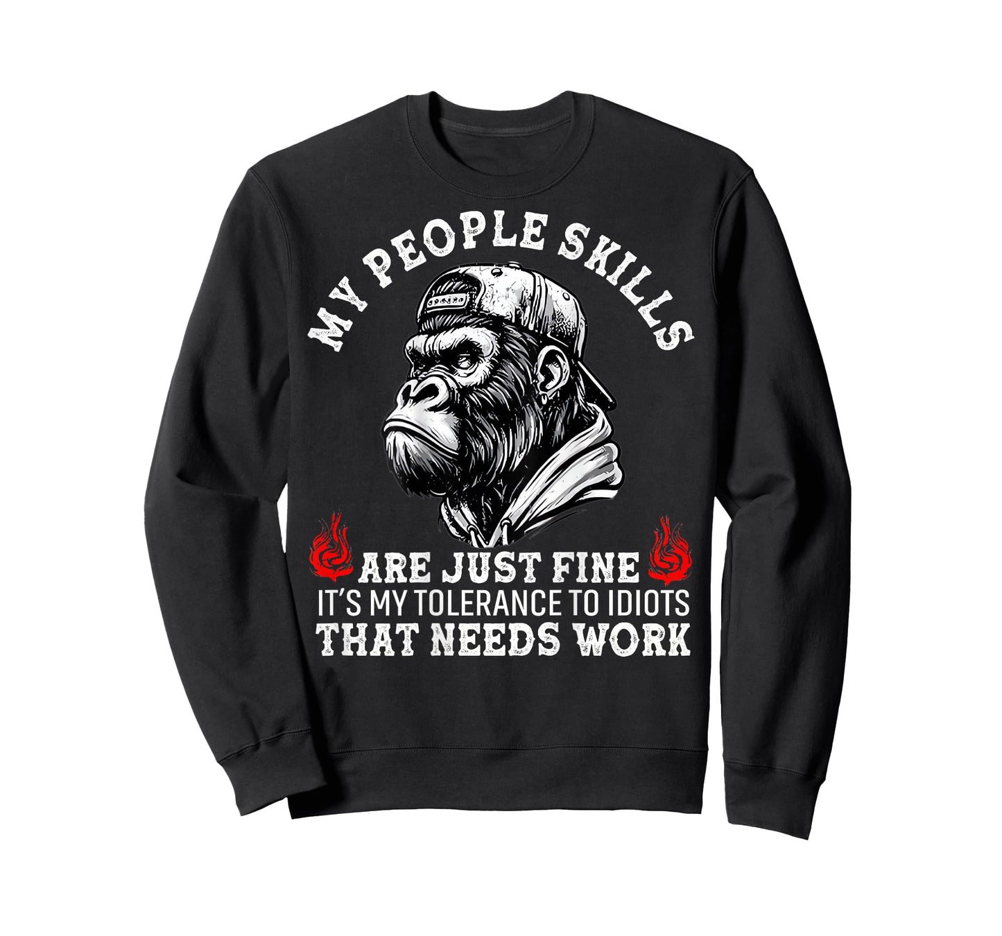 My People Skills Are Just Fine Monkey Funny (ON BACK) T-Shirt