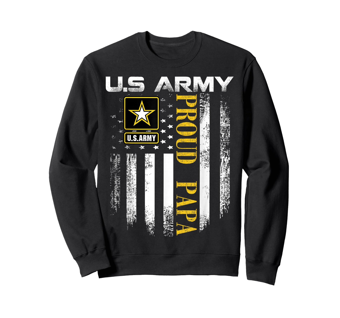Vintage U.S. Army Proud Papa With American Flag Gift T-Shirt