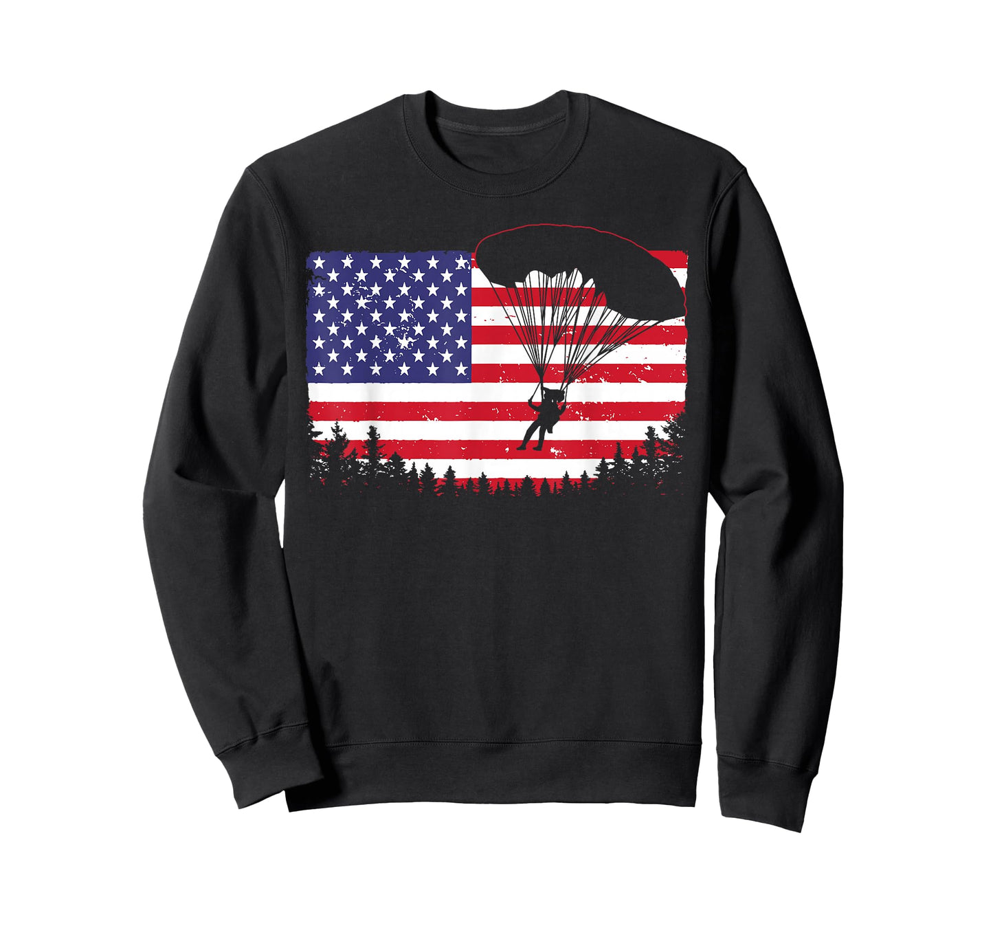 Cool Skydiving Art Men Women Skydiver American Flag Skydive T-Shirt