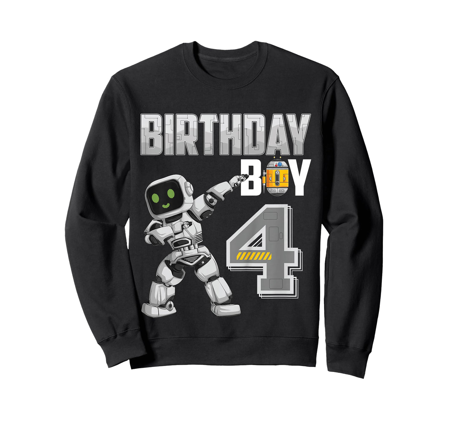 4 Year Old dabbing Robot 4th Birthday Science Robotics T-Shirt