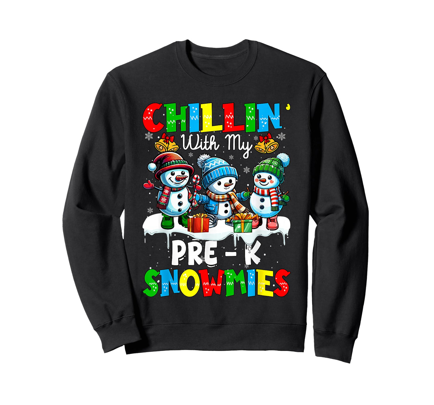 Chillin' With My Pre - K Snowmies Xmas Teacher Students T-Shirt