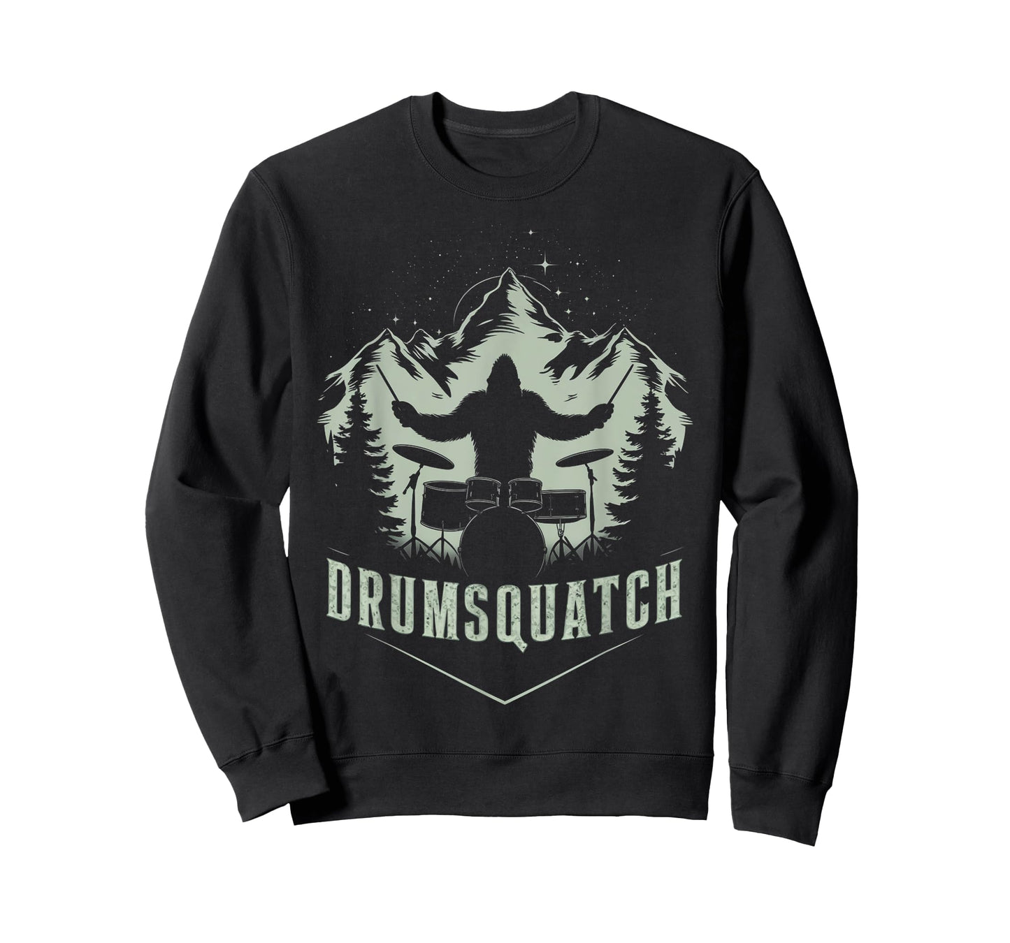Bigfoot Playing Drums - Cool Sasquatch Drummer Music Lover T-Shirt