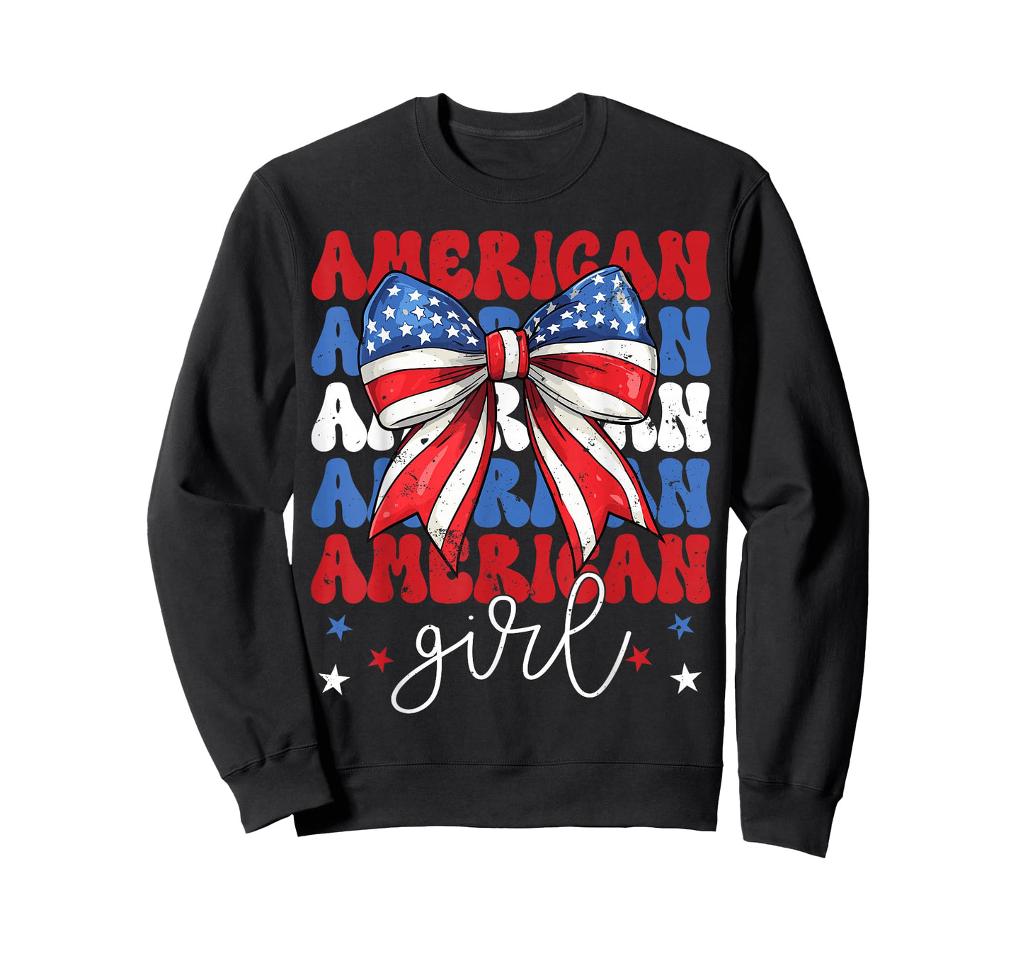 Coquette Bow American Girl Toddler Kid 4th of July Patriotic T-Shirt