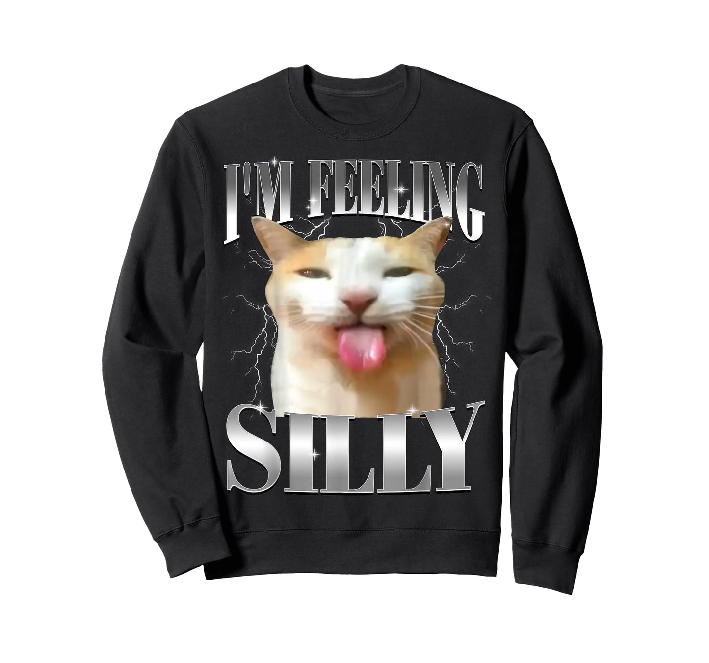 Funny I'm Feeling Silly Cat Meme Humor Vintage Graphic T-Shirt