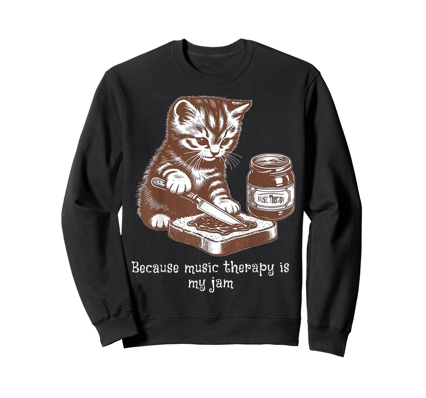 Because Music Therapy Is My Jam Musical Therapist Cat Lover T-Shirt