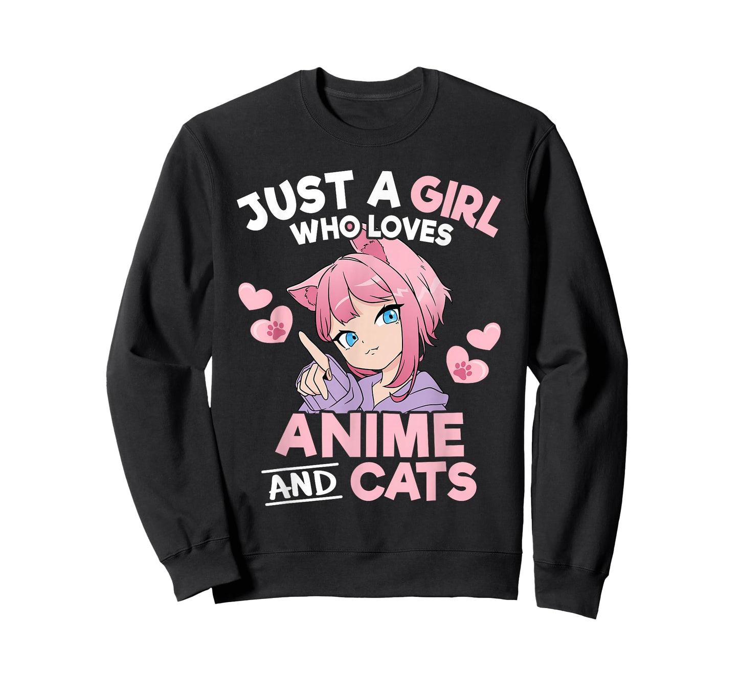 Just A Girl Who Loves Anime and Cats Cute Otaku Manga T-Shirt