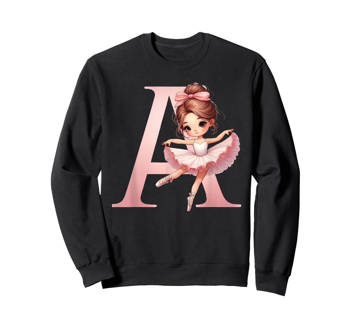Ballerina Girl Dancing Name First Letter A Girly Tutu Ballet T-Shirt