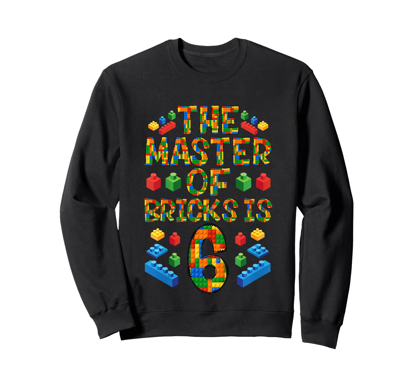 6th Birthday Block Building, 6 Years Old Brick Builder T-Shirt