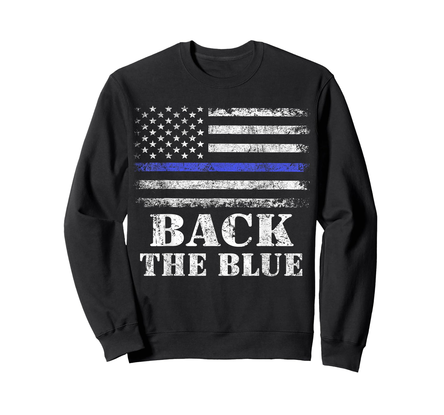 Back The Blue Thin Blue Line American Flag Police Support T-Shirt