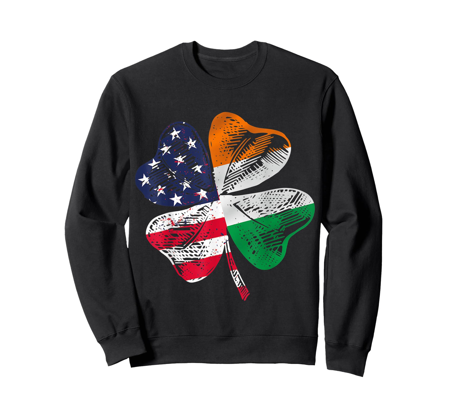 Irish American Flag Ireland Flag Irish Roots Irish Shamrock T-Shirt