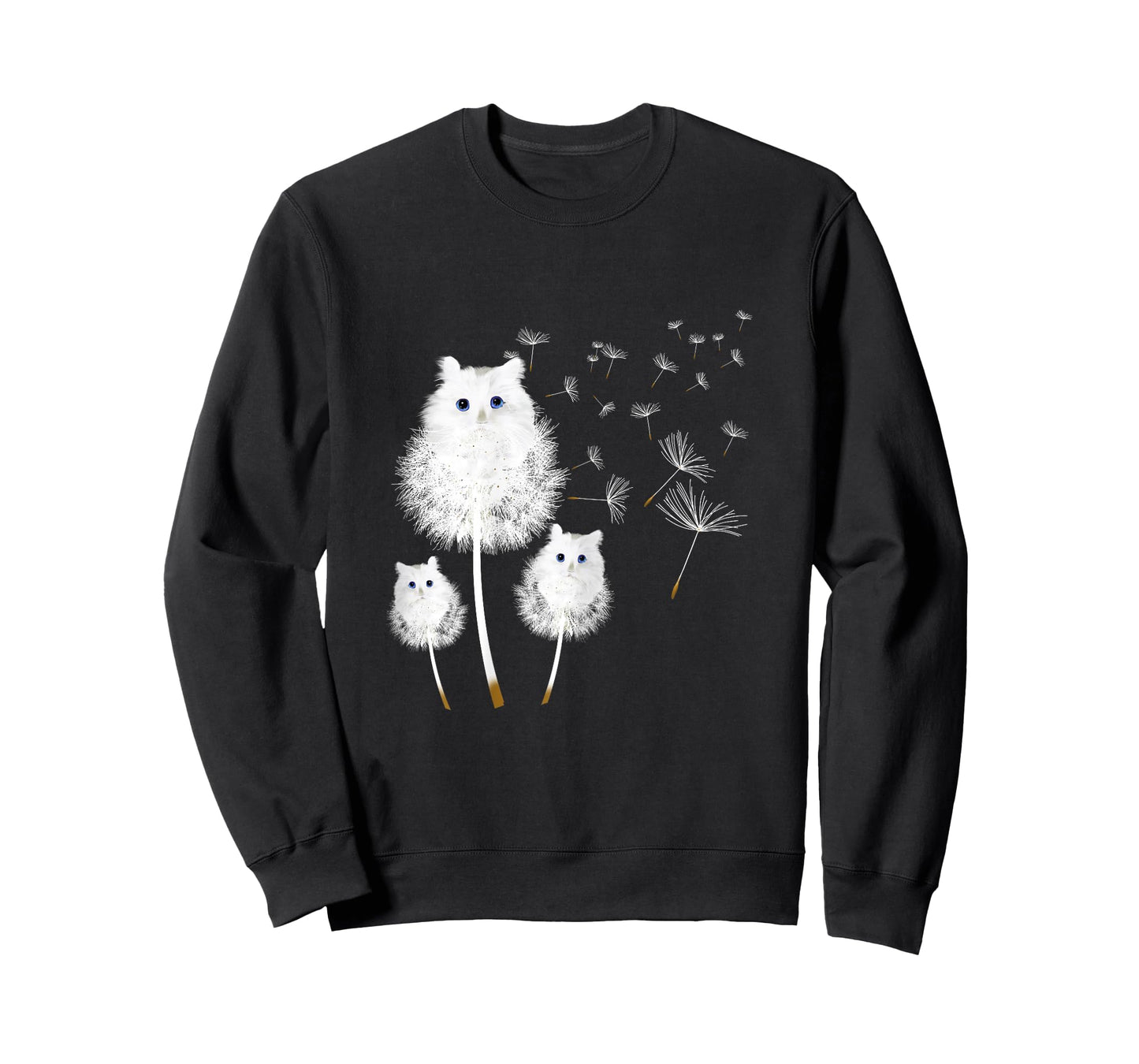 Cat Dandelion Amazing Flower Cat Lover Design Women Girls T-Shirt