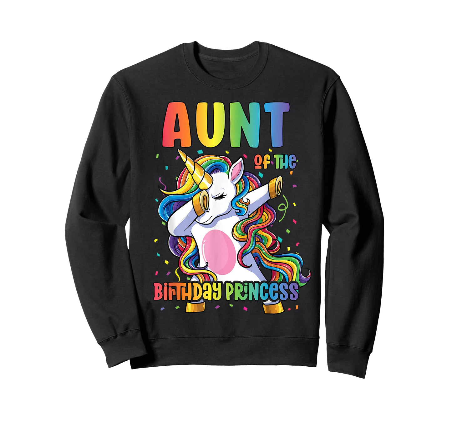 Aunt of the Birthday Princess Dabbing Unicorn Girl T-Shirt