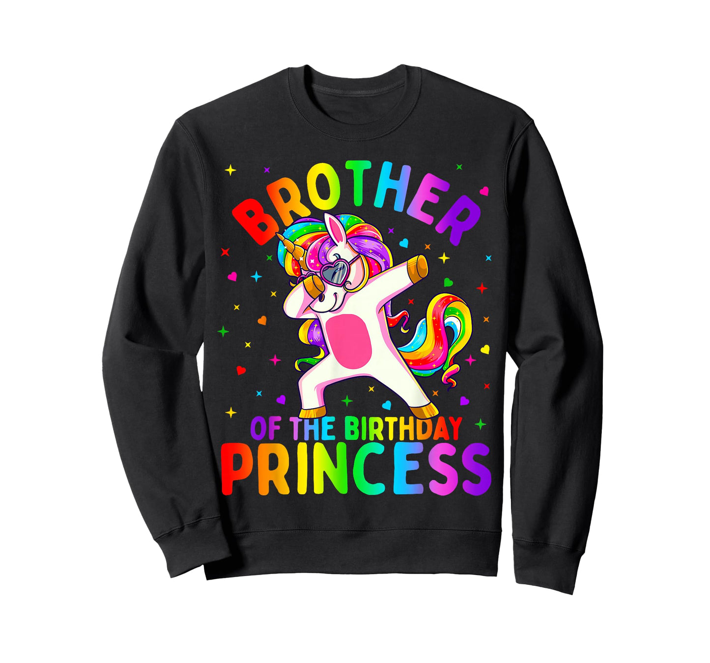 Brother of The Birthday Princess Girl Dabbing Unicorn T-Shirt Small