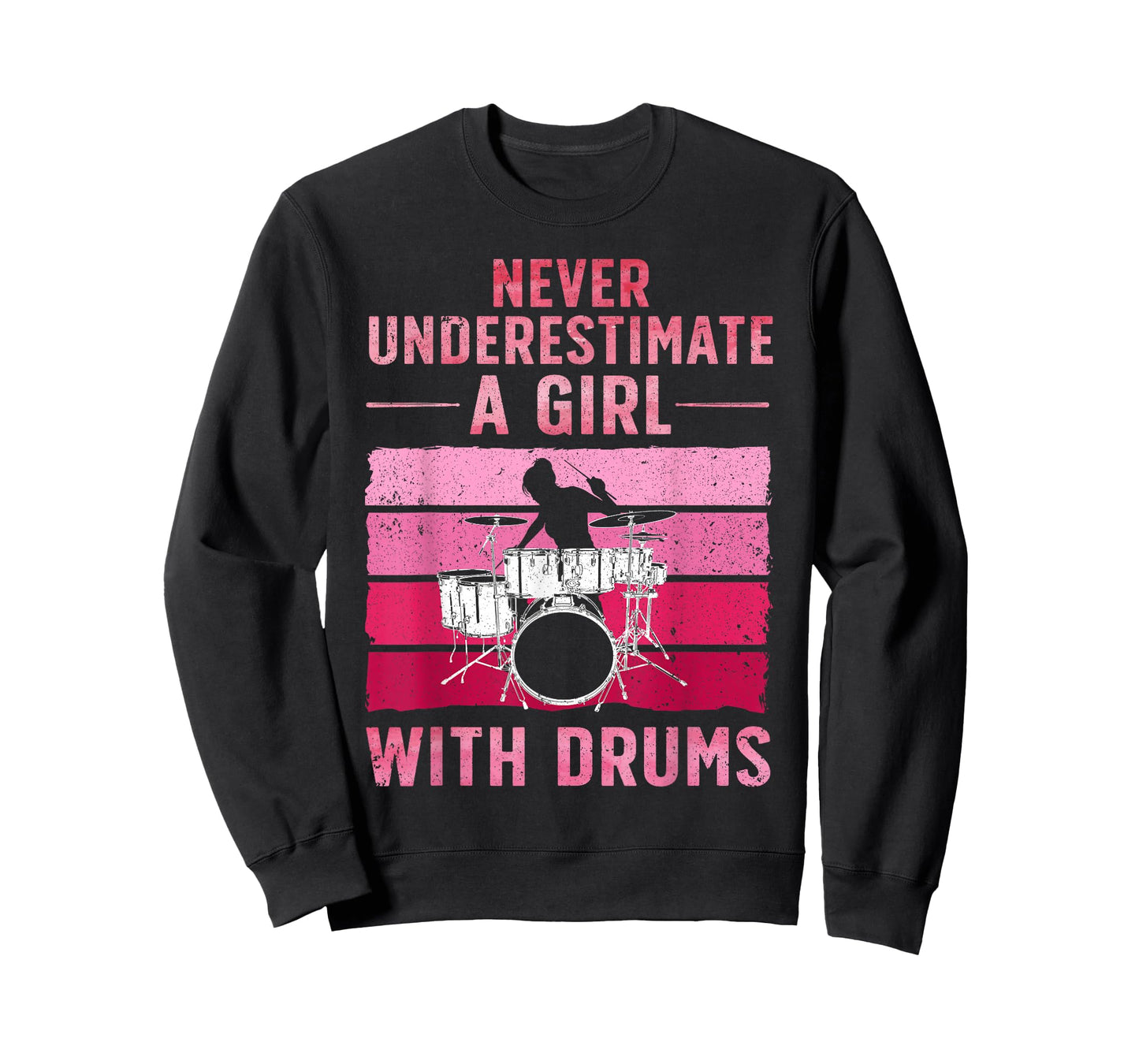 Funny Drummer Art for Girls Women Drumming Drum Set Drummer T-Shirt