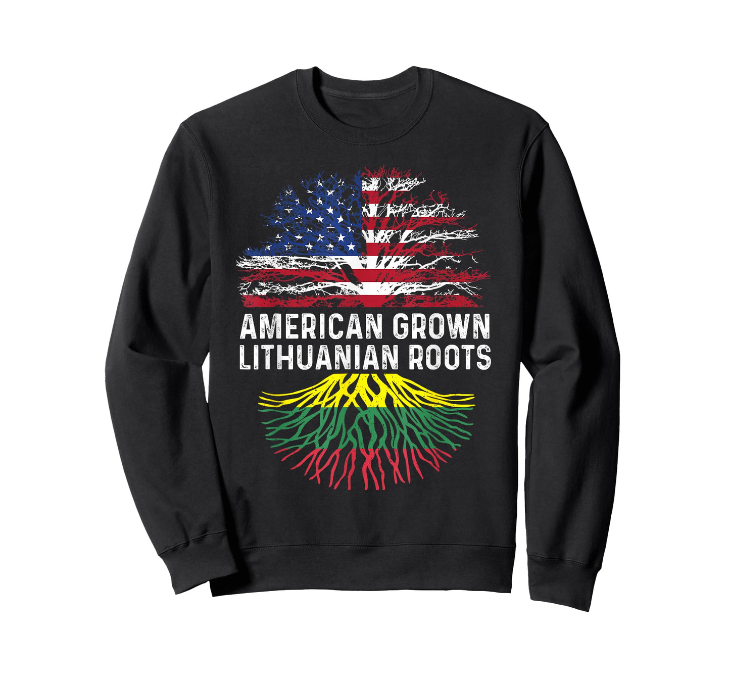 American Grown Lithuanian Roots Lithuania Flag Family Tree T-Shirt