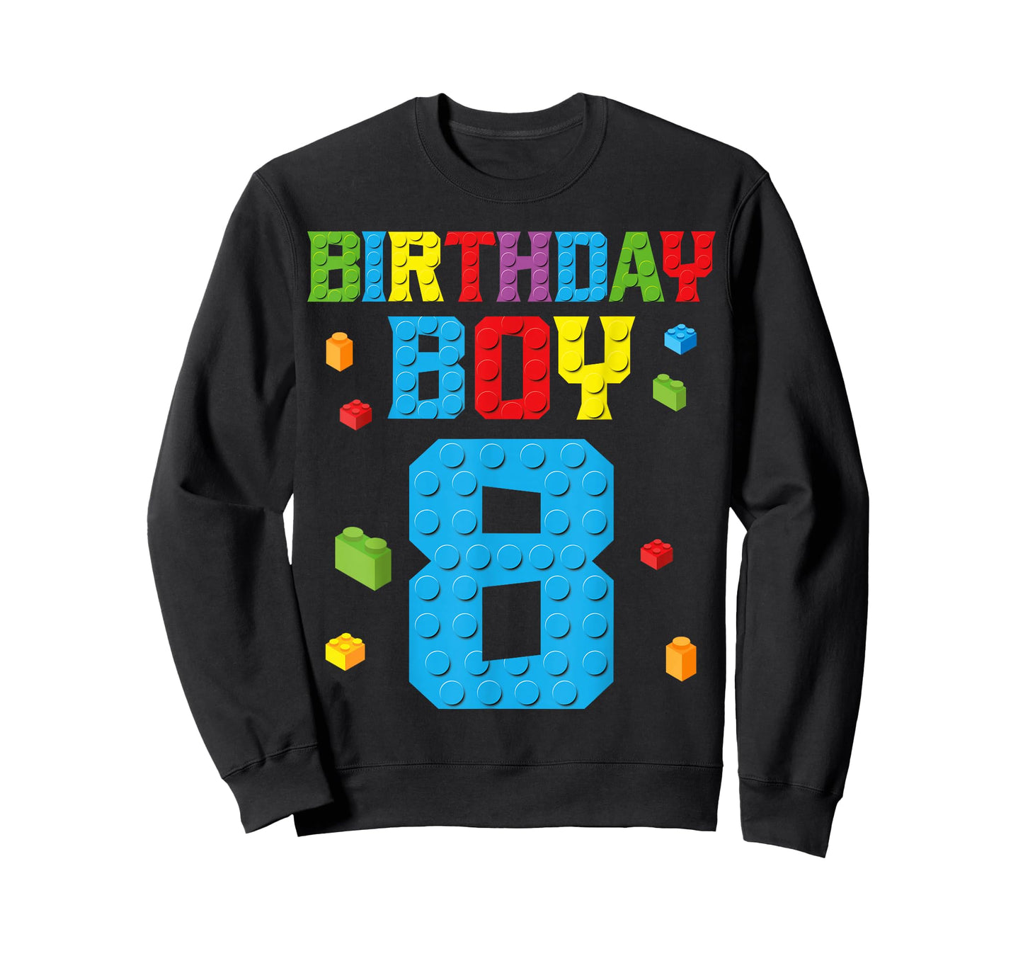Master Builder 8th Birthday Boy 8 Eight Year Building Bricks T-Shirt