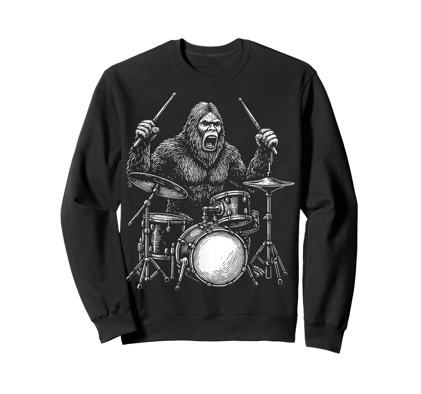 Bigfoot Drummer Sasquatch Drums T-Shirt
