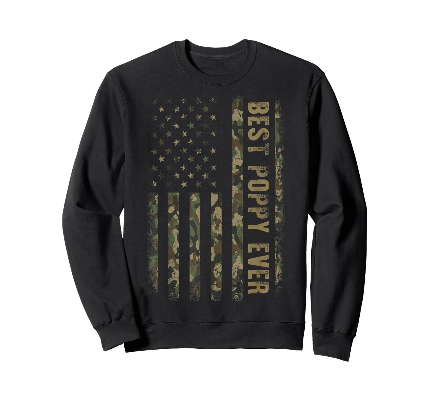 Best Poppy Ever Camouflage American Flag Father's Day T-Shirt