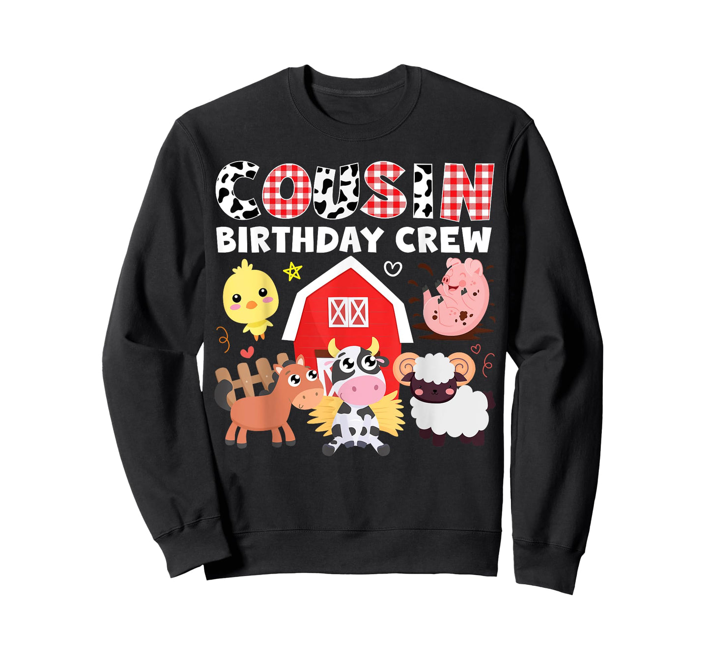 Cow Cousin Birthday Crew Farm Theme Animals Birthday Party T-Shirt