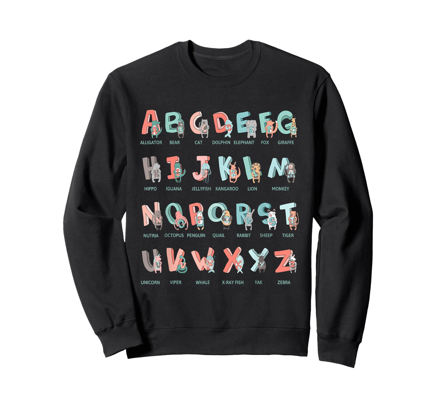Alphabet Animals I School Beginner Students Children Girls Boys T-Shirt