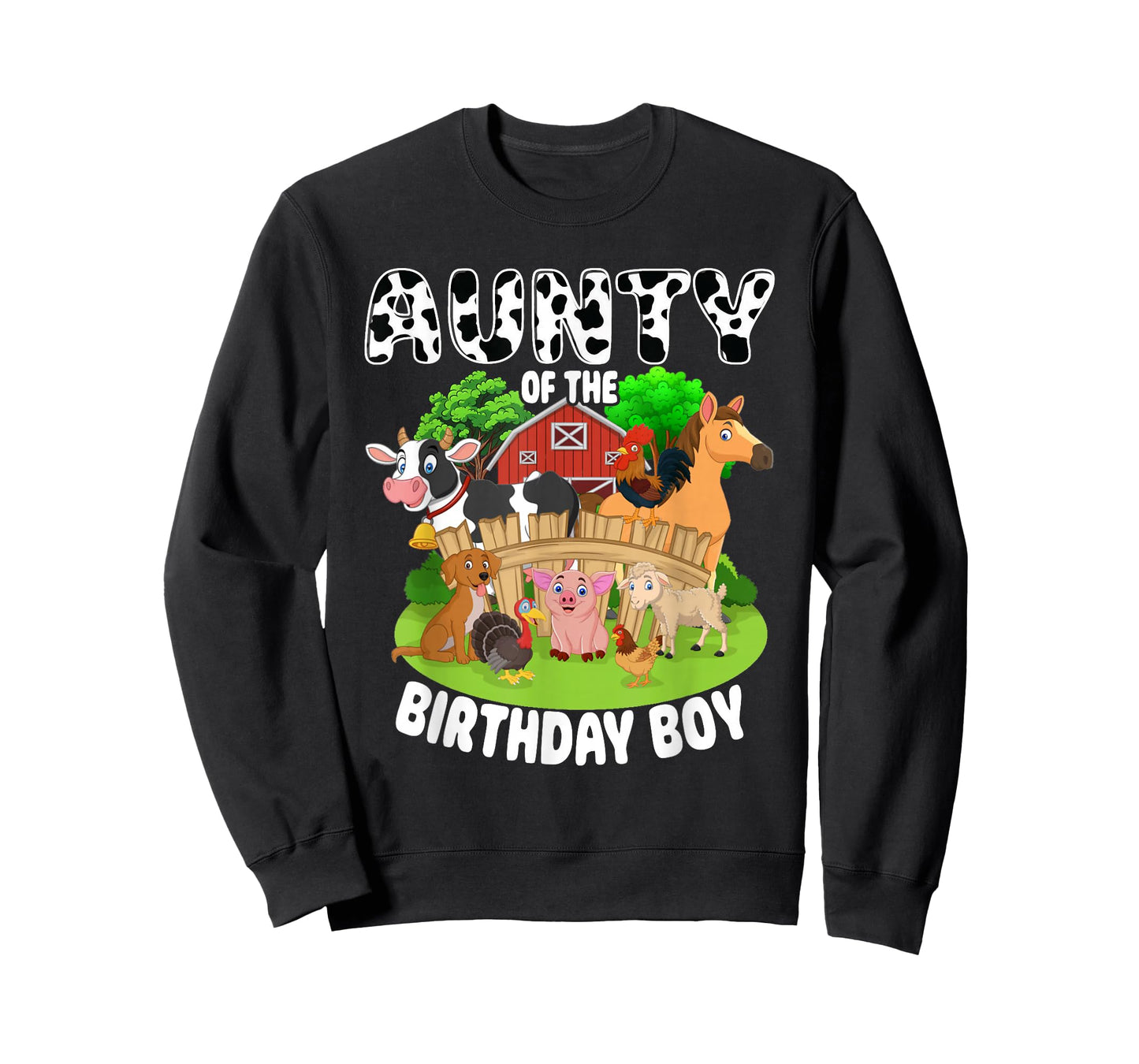 Aunty of The Bday Boy Farm Animals Matching Farm Theme T-Shirt