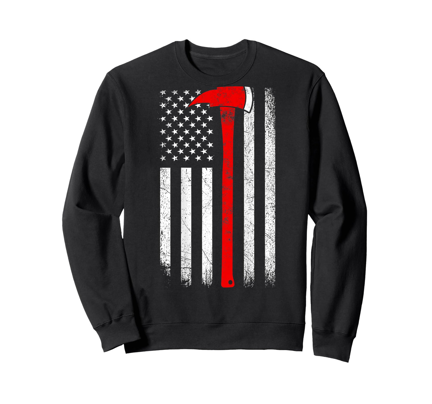 American Flag Axe Thin Red Line Firefighter Support ON BACK Women Kids Men T-Shirt