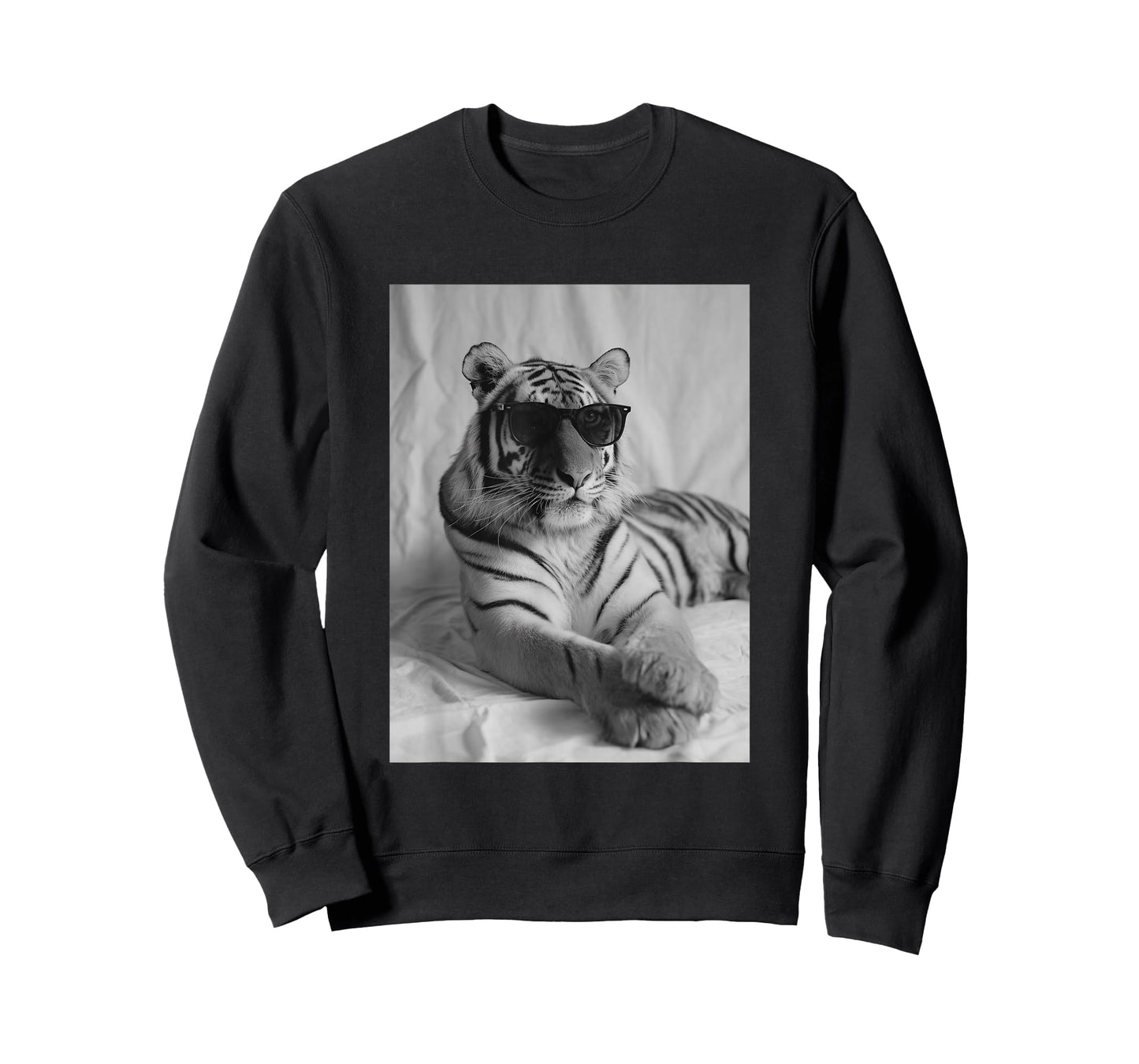 Cute Tiger with Sunglasses Stylish Feline Animal Photography T-Shirt