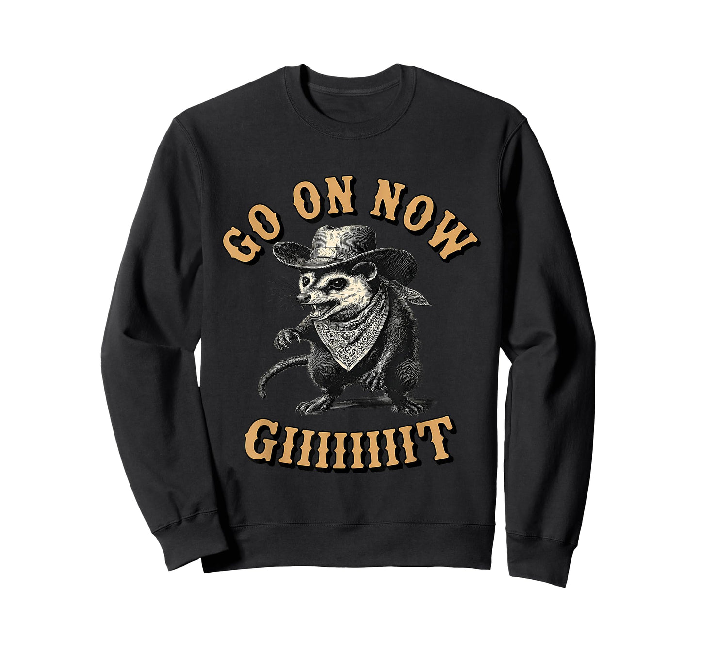 Cowboy Opossum Western Country Possum Go On Now Git T-Shirt